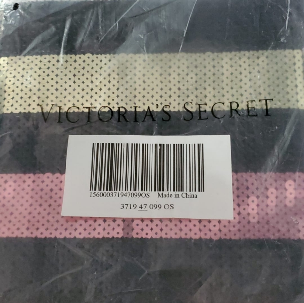 NWT Victoria's Secret Sequin Canvas Tote Bag - Picture 3 of 3
